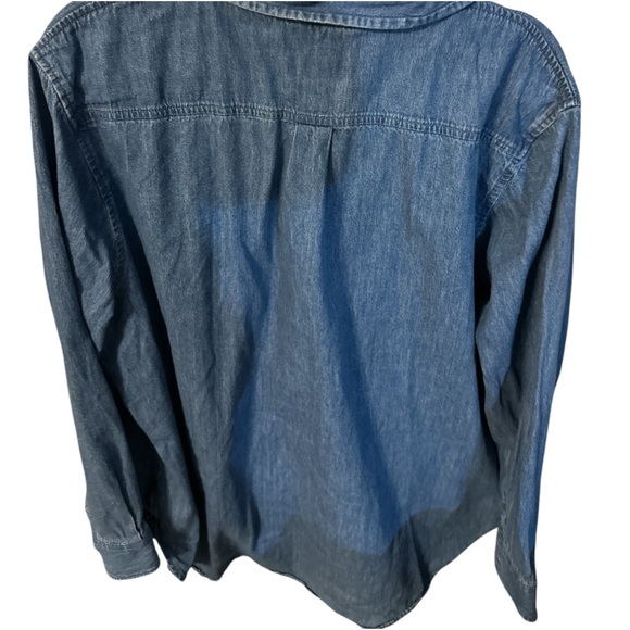 NWOT AVA VIV blue Jean button down long sleeve with pocket size 3x cute - Picture 2 of 5